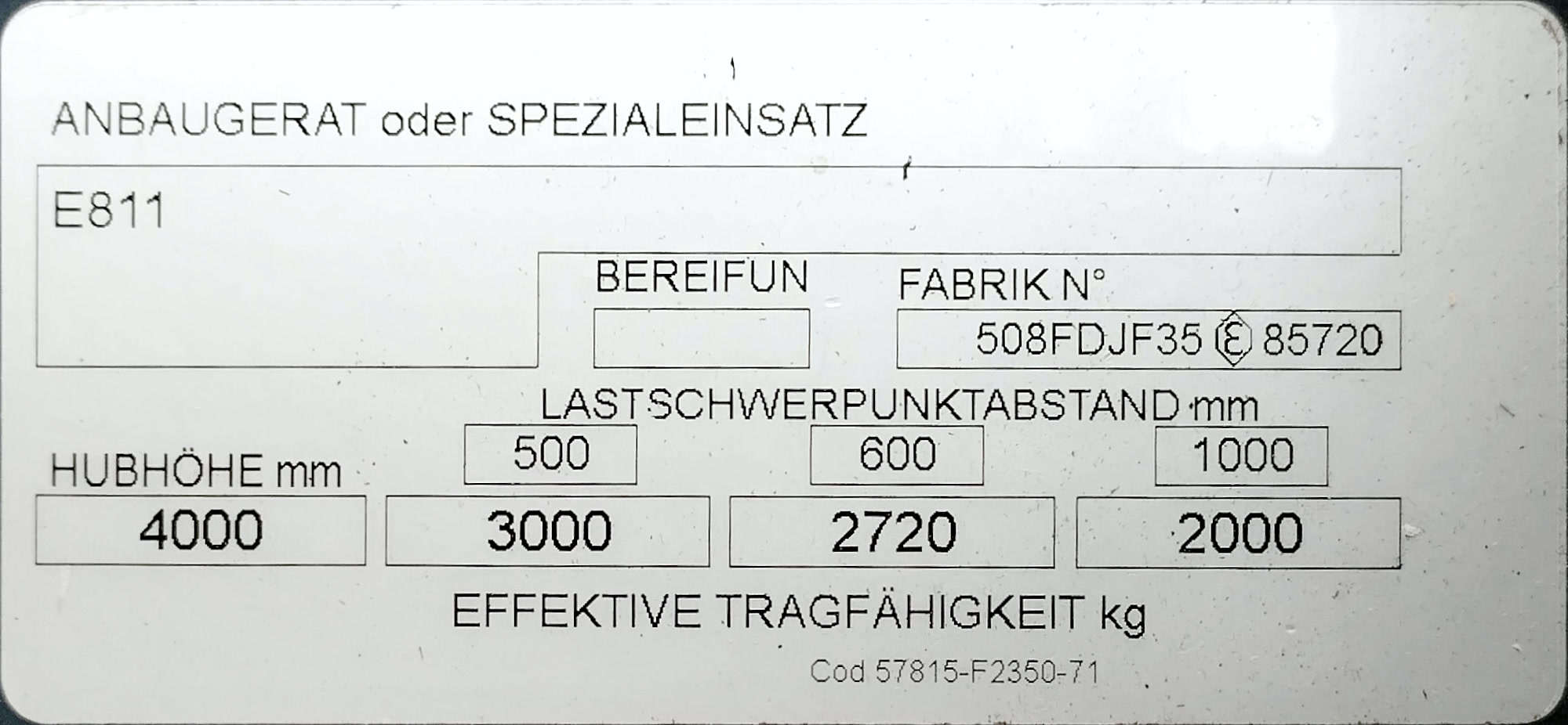 Schild für ein Anbaugerät · Toyota